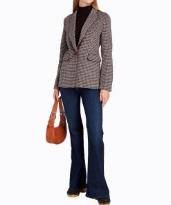 Maje Varmino Houndstooth Brushed Felt Wool-Blend Blazer