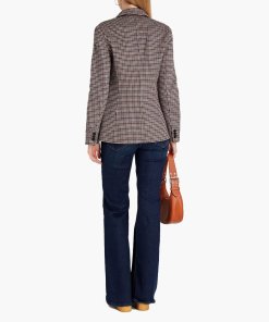 Maje Varmino Houndstooth Brushed Felt Wool-Blend Blazer