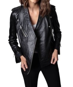 Zadig & Voltaire Loon Spi Leather Biker Jacket