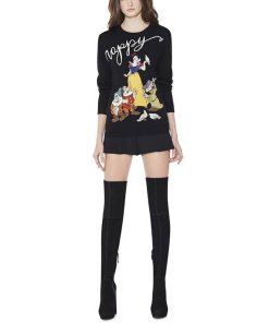 Alice + Olivia Rudy Snow White Embellished Sweater