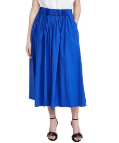 Jason Wu Cartridge-Pleat Tea-Length Cotton Skirt
