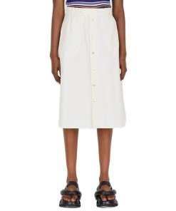 A.P.C. Jamie A-line Cotton Midi Skirt