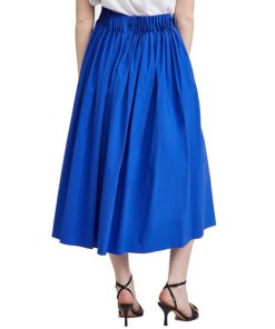 Jason Wu Cartridge-Pleat Tea-Length Cotton Skirt