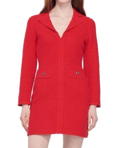 Sandro Yvonne Long-Sleeve Knit Mini Dress