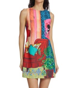Alice + Olivia Clyde Painterly A-line Mini Dress