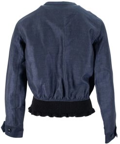 .1 Phillip Lim Ruffle-Trim Demim Bomber Jacket