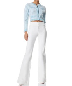 Alice + Olivia Tanna Houndstooth Shrunken Cardigan