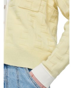 Sandro Prairie Logo-Embossed Wool-Blend Cardigan