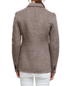 Maje Varmino Houndstooth Brushed Felt Wool-Blend Blazer