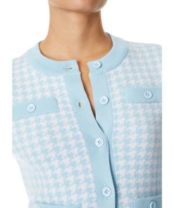 Alice + Olivia Tanna Houndstooth Shrunken Cardigan