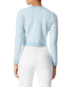 Alice + Olivia Tanna Houndstooth Shrunken Cardigan