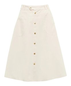 A.P.C. Jamie A-line Cotton Midi Skirt