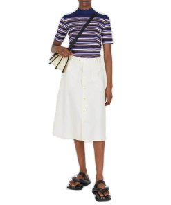 A.P.C. Jamie A-line Cotton Midi Skirt