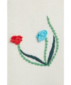 Alice + Olivia Wendell Floral Crochet Crewneck Sweater