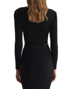 Reiss Iona Knitted Twist Cropped Top & Pencil Skirt
