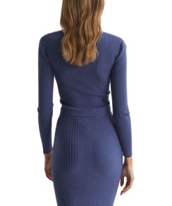 Reiss Iona Knitted Twist Cropped Top & Pencil Skirt