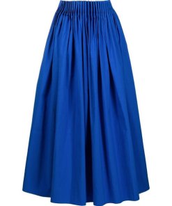 Jason Wu Cartridge-Pleat Tea-Length Cotton Skirt