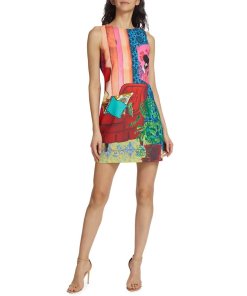 Alice + Olivia Clyde Painterly A-line Mini Dress