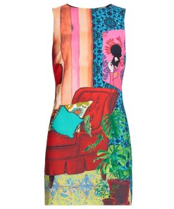 Alice + Olivia Clyde Painterly A-line Mini Dress