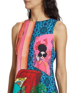 Alice + Olivia Clyde Painterly A-line Mini Dress