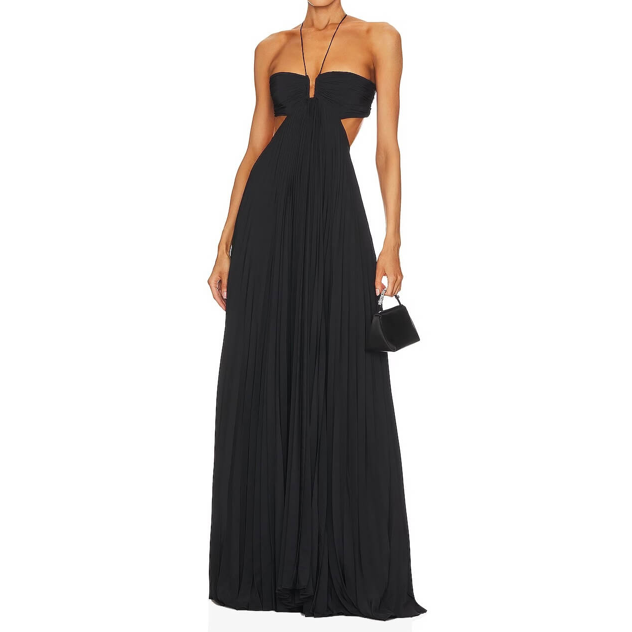 slim fit dress slacks Moira Satin Pleated Maxi Dress main image 1