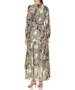 Veronica Beard Kadar Paisley Print High-Low Dress