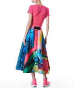Alice + Olivia Earla The Parlour High-Waist Midi Skirt