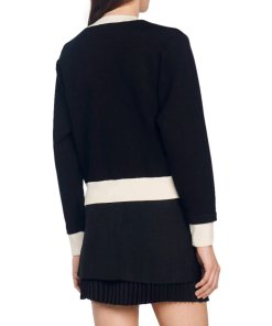 Sandro Murcie Two-Tone Buttoned Cardigan