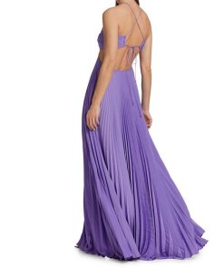A.L.C. Moira Pleated Satin Maxi Dress evaChic A.L.C. Moira Pleated Satin Maxi Dress evaChic