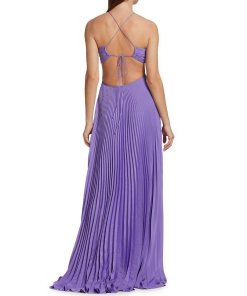 A.L.C. Moira Pleated Satin Maxi Dress