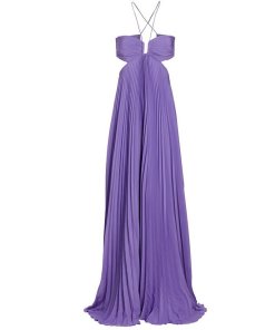 A.L.C. Moira Pleated Satin Maxi Dress