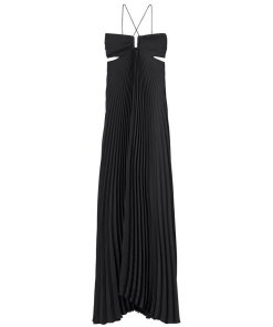 A.L.C. Moira Pleated Satin Maxi Dress