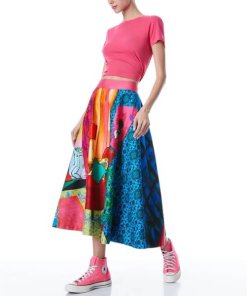 Alice + Olivia Earla The Parlour High-Waist Midi Skirt