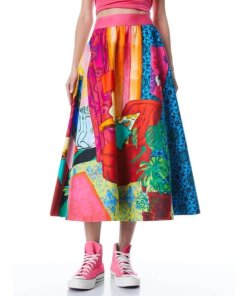 Alice + Olivia Earla The Parlour High-Waist Midi Skirt