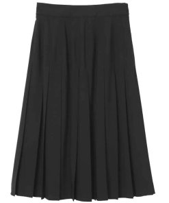 Margaret Howell Fine Wool Poplin Pleated Skirt