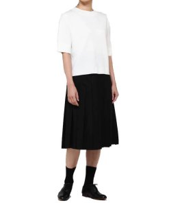 Margaret Howell Fine Wool Poplin Pleated Skirt