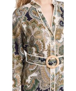 Veronica Beard Kadar Paisley Print High-Low Dress