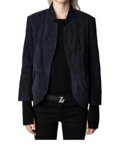 Zadig & Voltaire Verys Daim Crinkle Suede Jacket