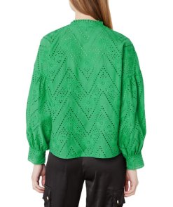 Maje Ciggy Eyelet Embroidery Cotton Blouse