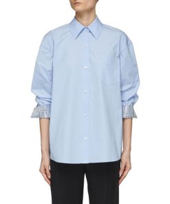 Alexander Wang Crystal-Embellished Cuff Button-Down Shirt