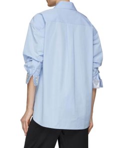 Alexander Wang Crystal-Embellished Cuff Button-Down Shirt