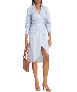 Veronica Beard Afton Striped Wrap Shirtdress