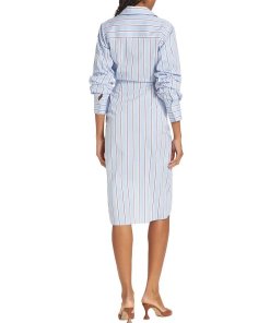 Veronica Beard Afton Striped Wrap Shirtdress