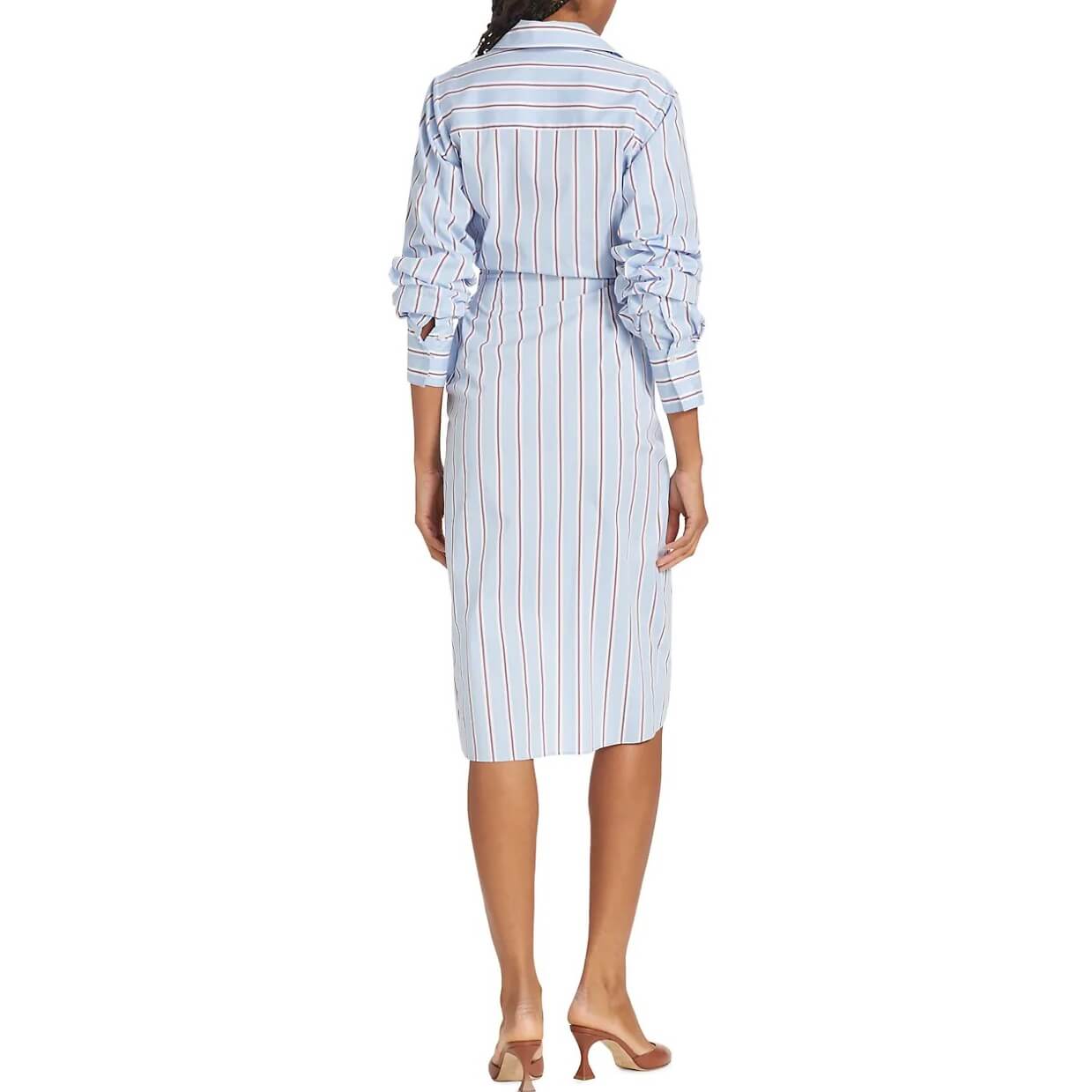 Veronica Beard Afton Striped Wrap Shirtdress