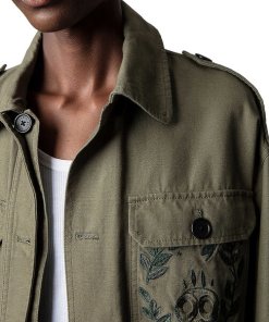 Zadig & Voltaire Kemi Embroidered Canvas Shirt Jacket