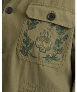 Zadig & Voltaire Kemi Embroidered Canvas Shirt Jacket