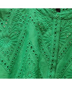 Maje Ciggy Eyelet Embroidery Cotton Blouse