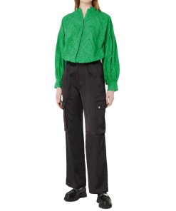 Maje Ciggy Eyelet Embroidery Cotton Blouse