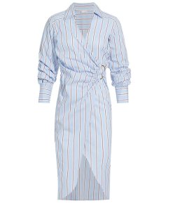 Veronica Beard Afton Striped Wrap Shirtdress