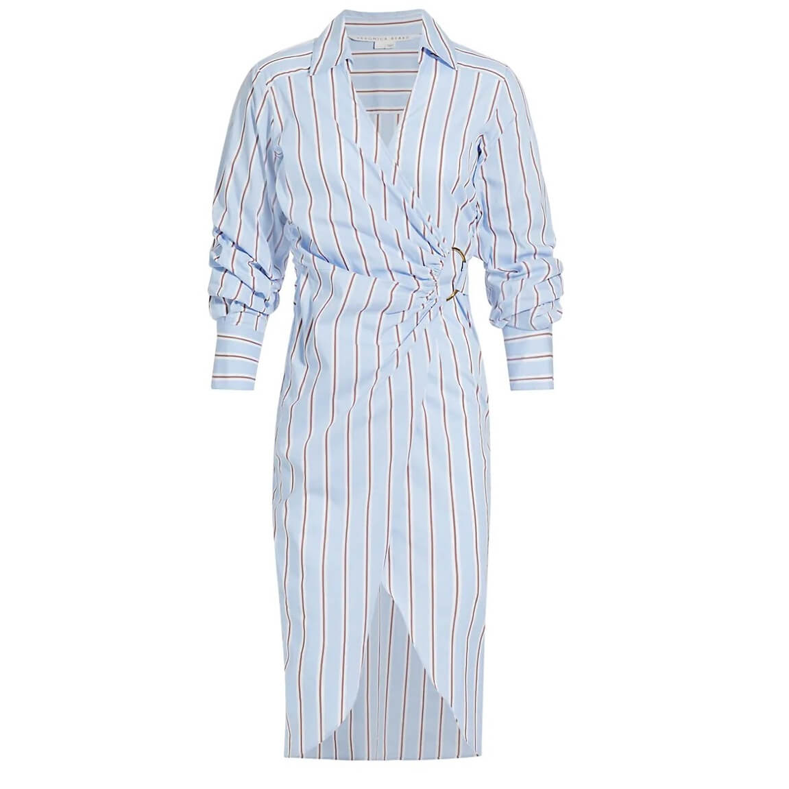 Veronica Beard Afton Striped Wrap Shirtdress
